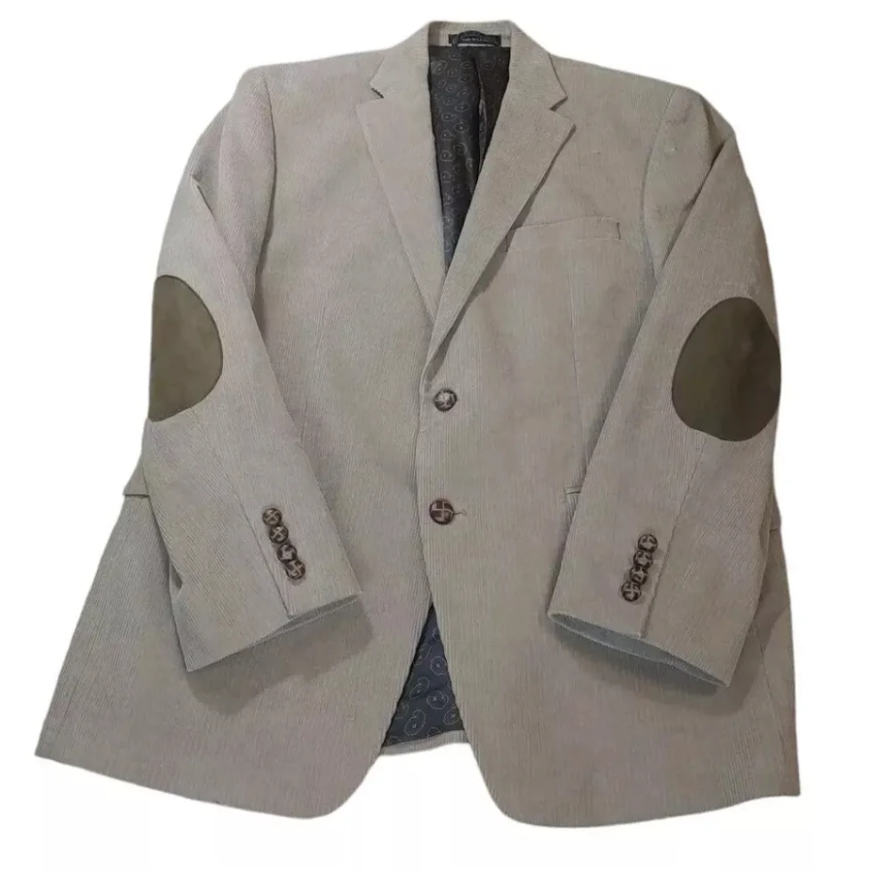 Chaps Corduroy Sport Coat Blazer Jacket Men 42R Preppy Academia Hipster Western